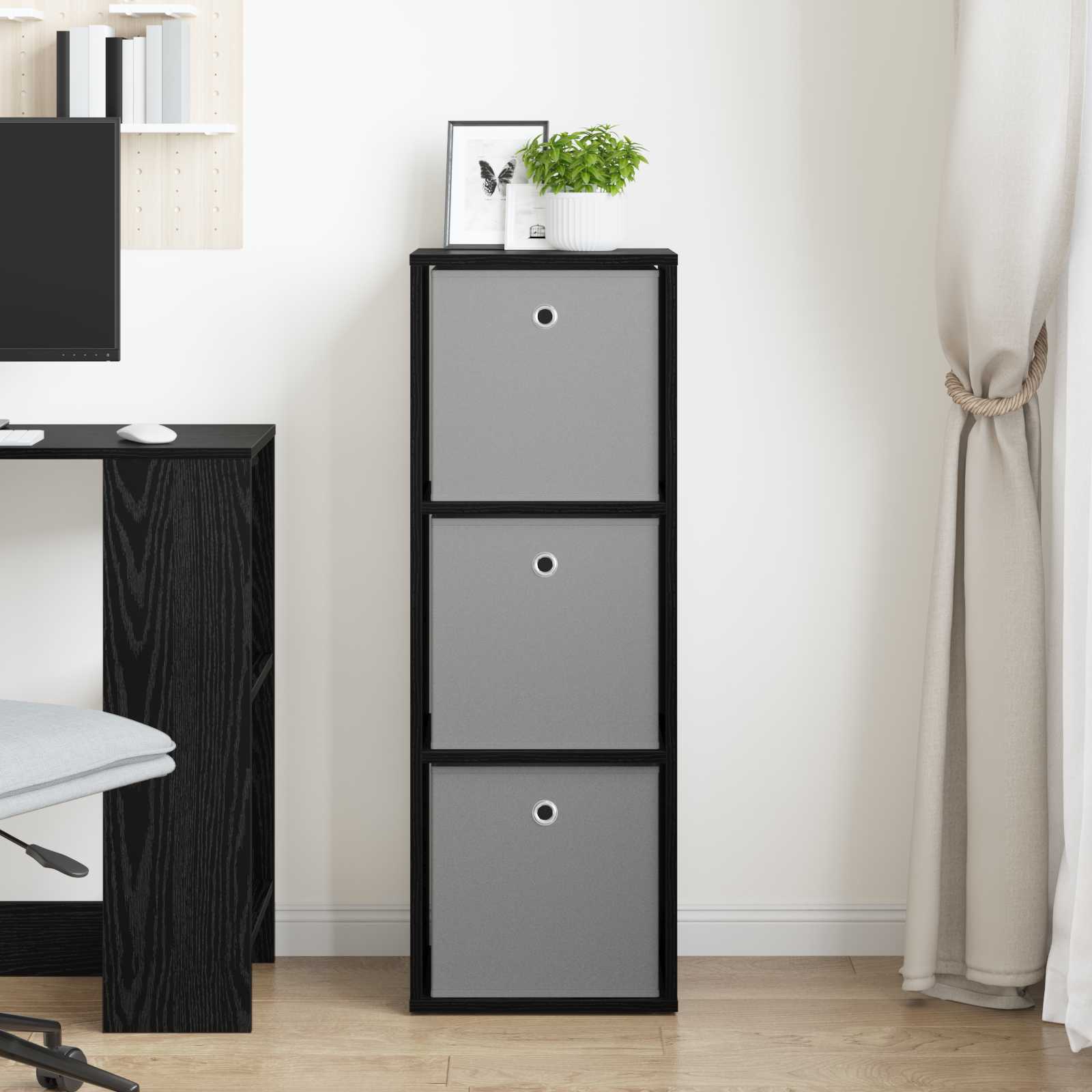 Dressoir met lade Zwart Eiken 35 x 32 x 99,5 cm