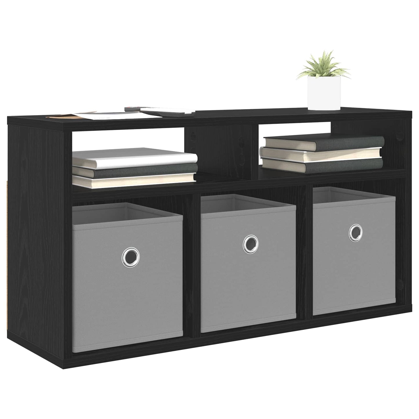 Laagkast met lade Zwart Eiken 72 x 22,5 x 38 cm
