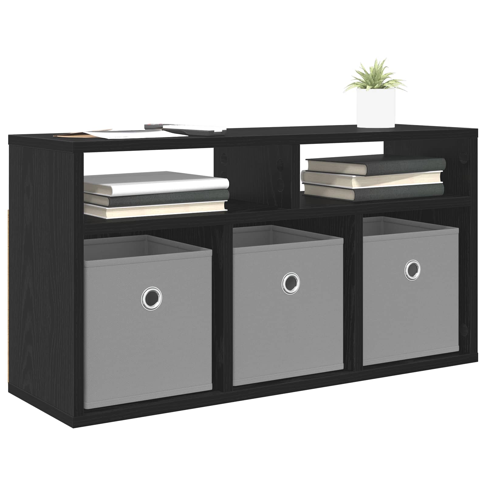 Laagkast met lade Zwart Eiken 72 x 22,5 x 38 cm