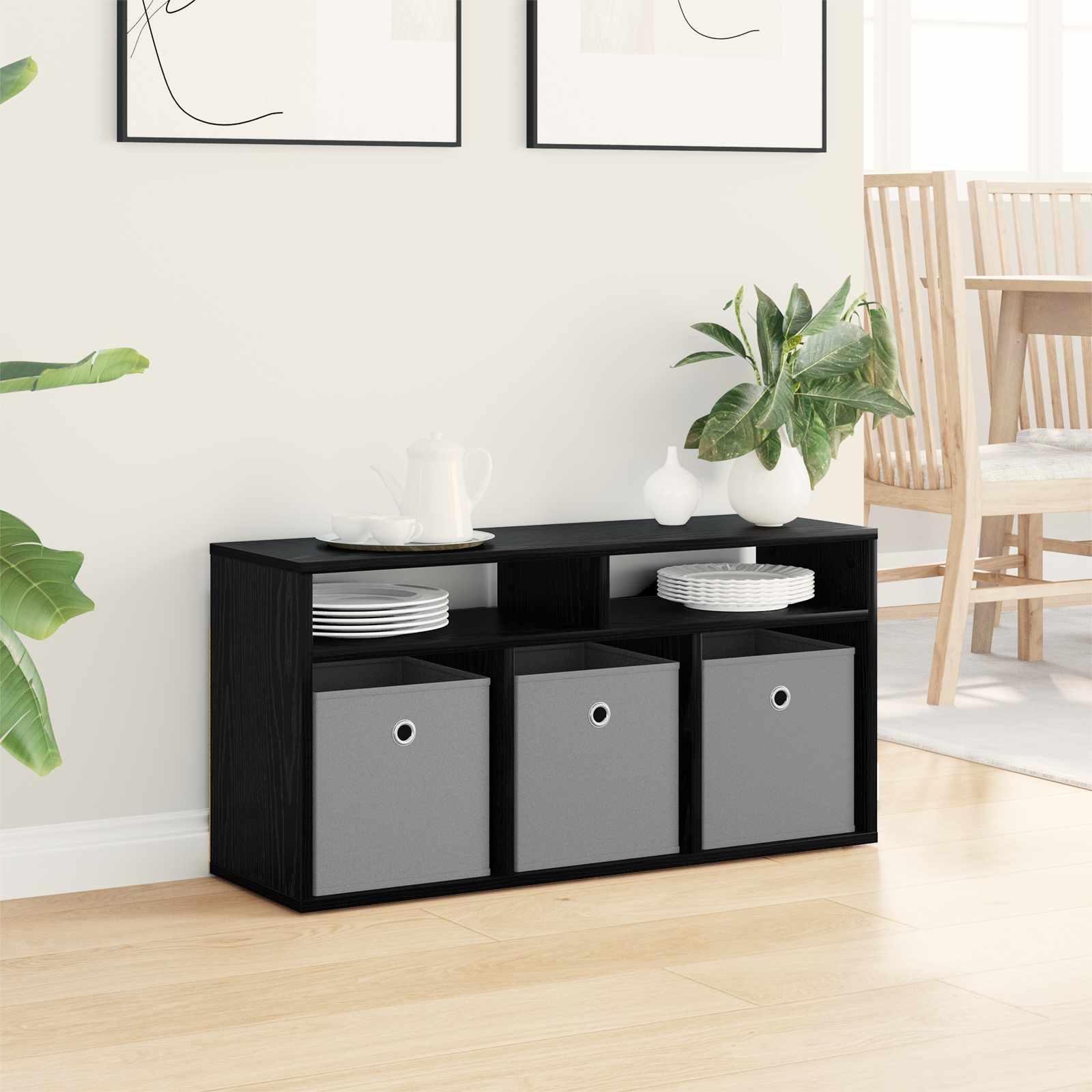 Laagkast met lade Zwart Eiken 87 x 27,5 x 43 cm