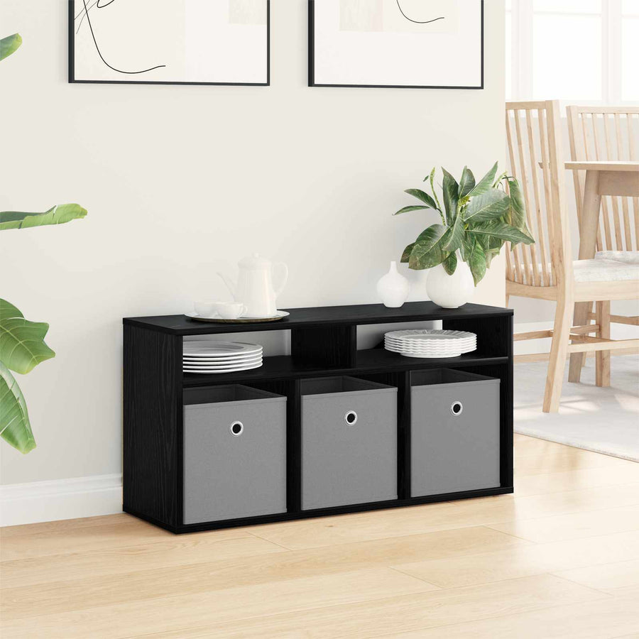 Laagkast met lade Zwart Eiken 87 x 27,5 x 43 cm