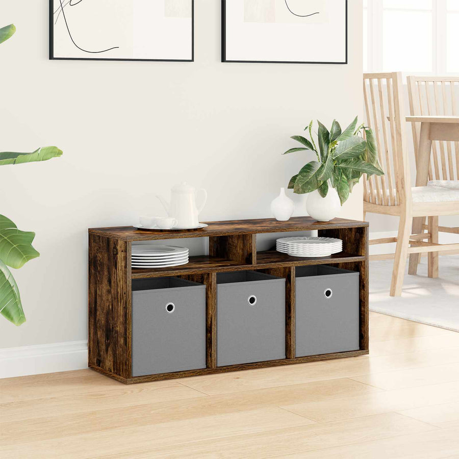 Laagkast met lade Gerookt eiken 87 x 27,5 x 43 cm