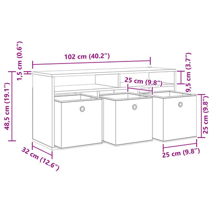 Laagkast met lade Sonoma Eiken 102 x 32 x 48,5 cm