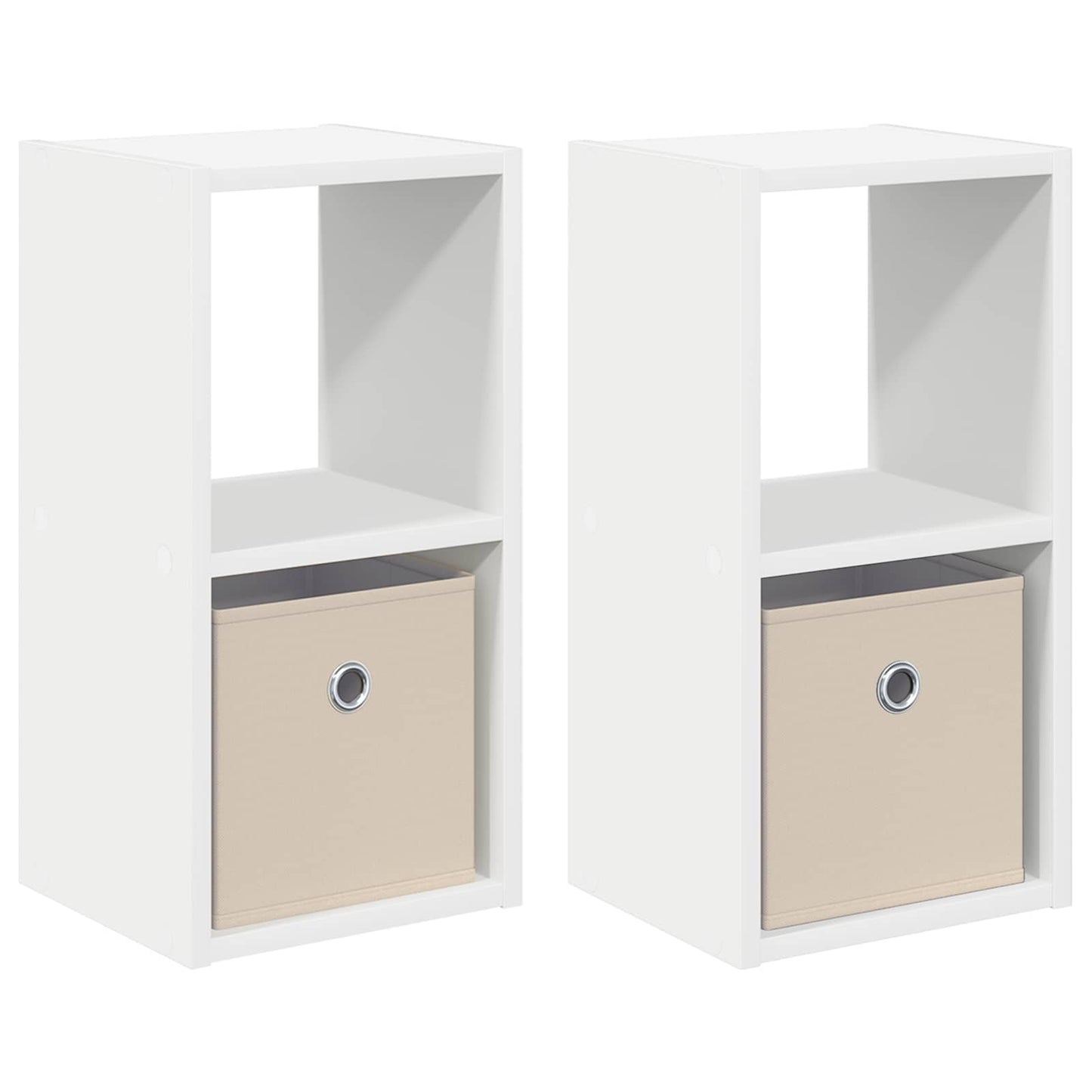 Nachtkastje met lade 2 pcs Wit 25,5 x 22 x 49,5 cm Bewerkt hout