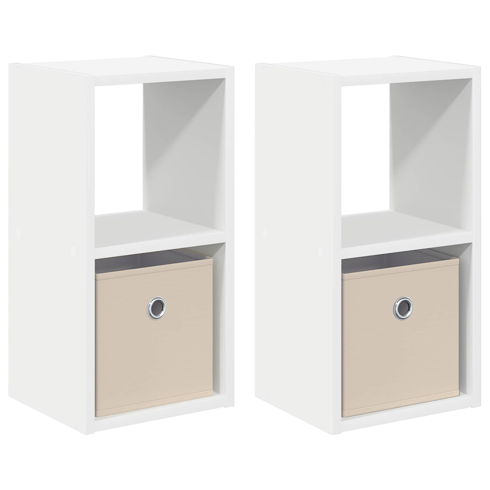 Nachtkastje met lade 2 pcs Wit 25,5 x 22 x 49,5 cm Bewerkt hout