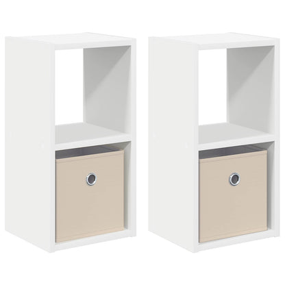 Nachtkastje met lade 2 pcs Wit 25,5 x 22 x 49,5 cm Bewerkt hout