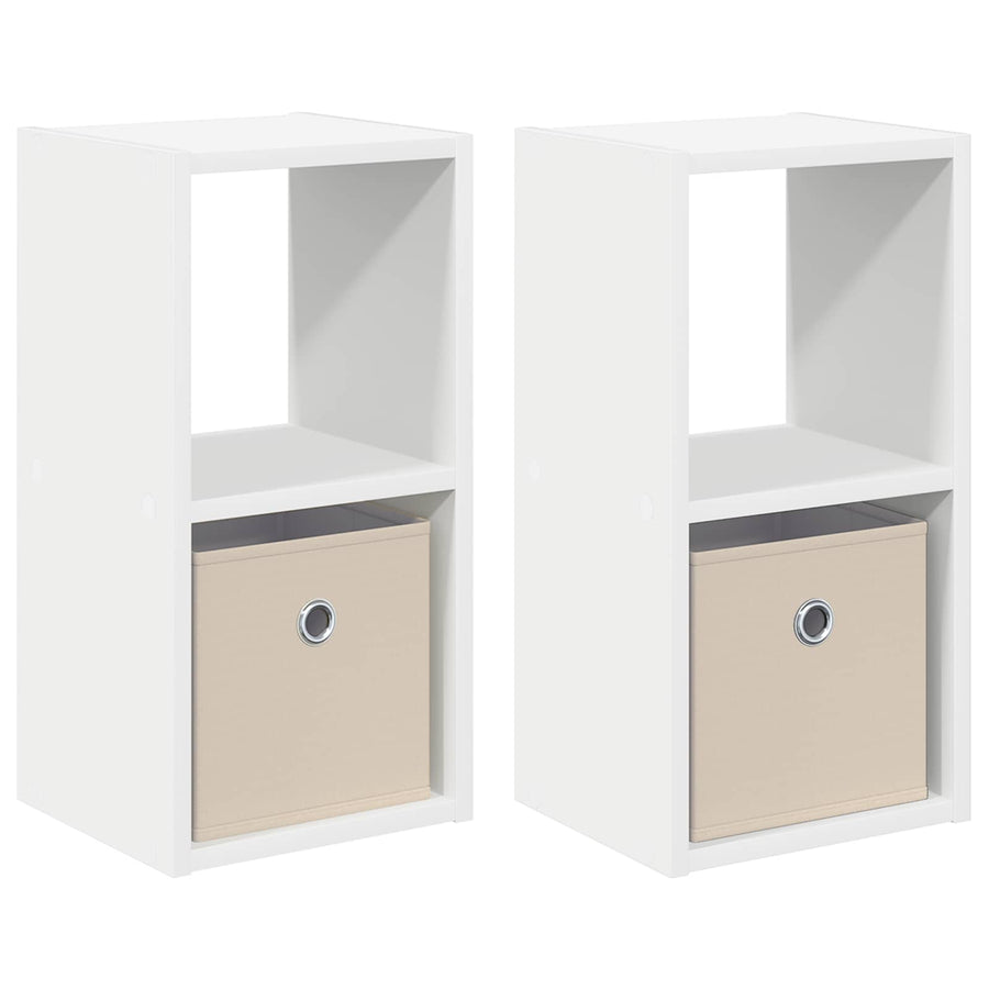 Nachtkastje met lade 2 pcs Wit 25,5 x 22 x 49,5 cm Bewerkt hout