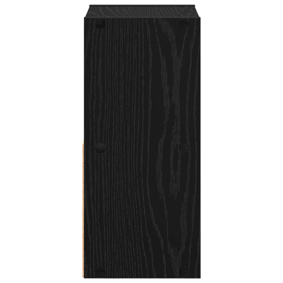Nachtkastje Zwart Eiken 25,5 x 22 x 49,5 cm Bewerkt hout
