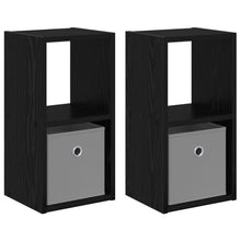 Nachtkastje 2 pcs Zwart Eiken 25,5 x 22 x 49,5 cm Bewerkt hout