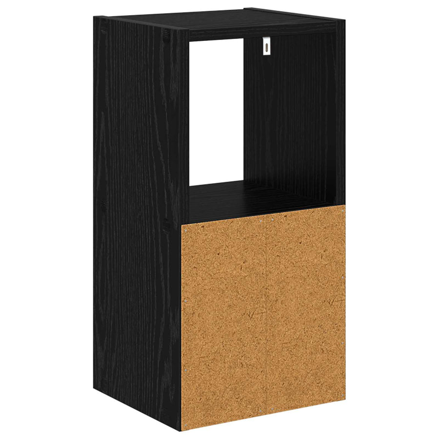Nachtkastje 2 pcs Zwart Eiken 25,5 x 22 x 49,5 cm Bewerkt hout