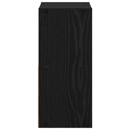 Nachtkastje 2 pcs Zwart Eiken 25,5 x 22 x 49,5 cm Bewerkt hout