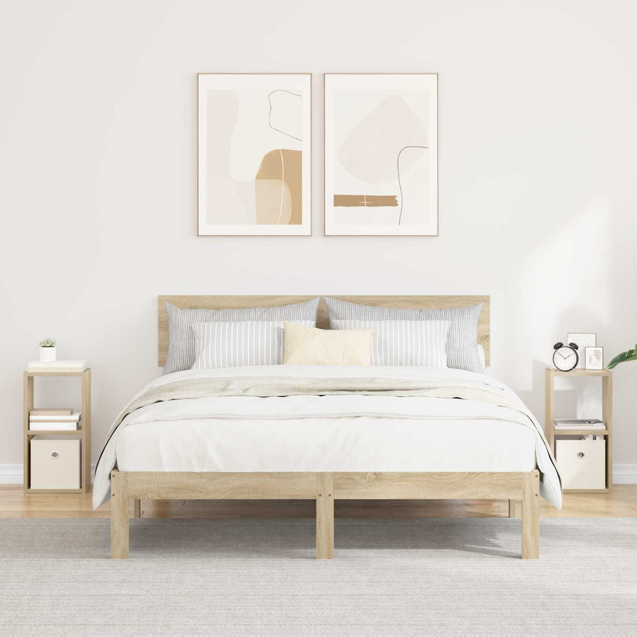 Nachtkastje 2 pcs Sonoma Eiken 25,5 x 22 x 49,5 cm Bewerkt hout