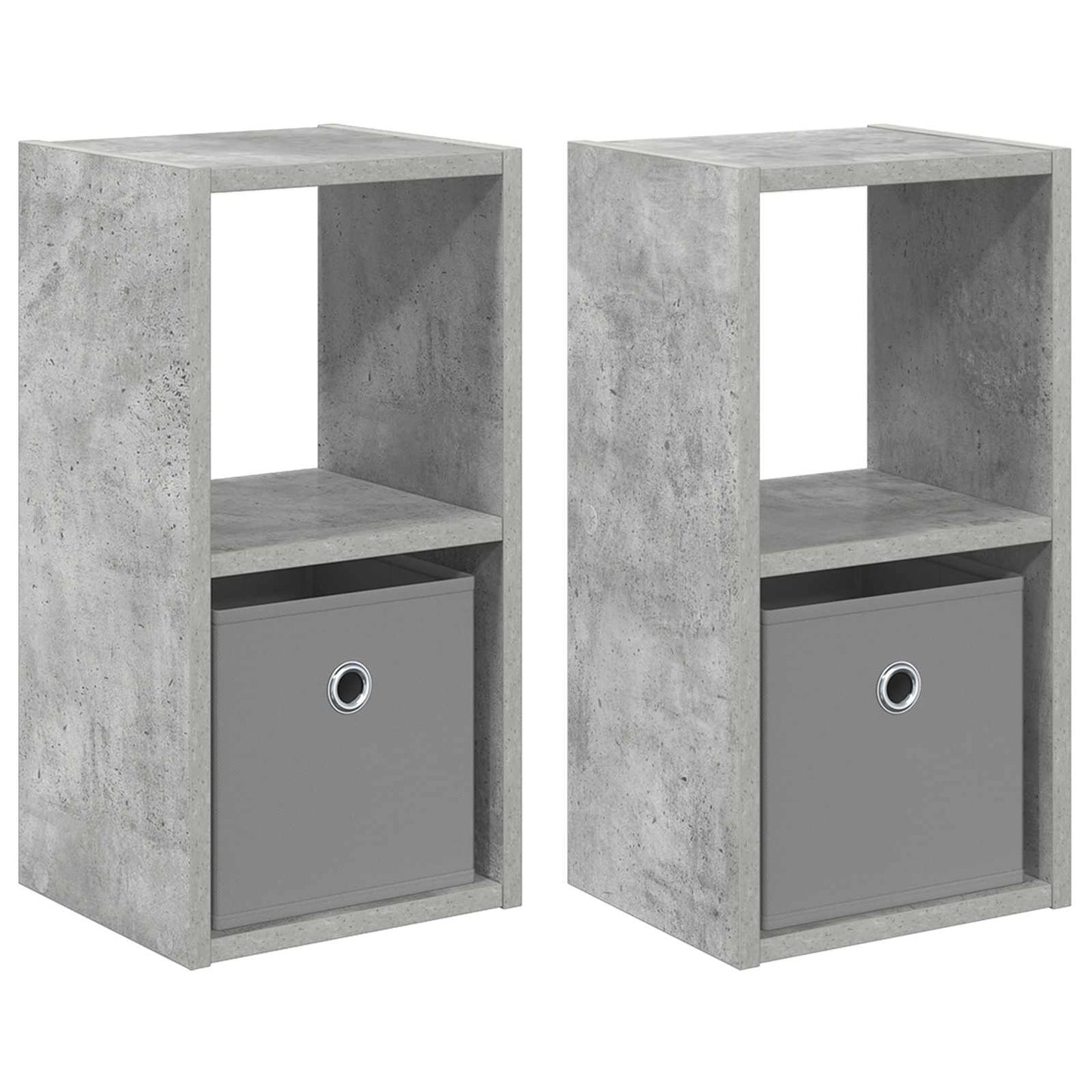Nachtkastje 2 pcs Beton Grijs 25,5 x 22 x 49,5 cm Bewerkt hout