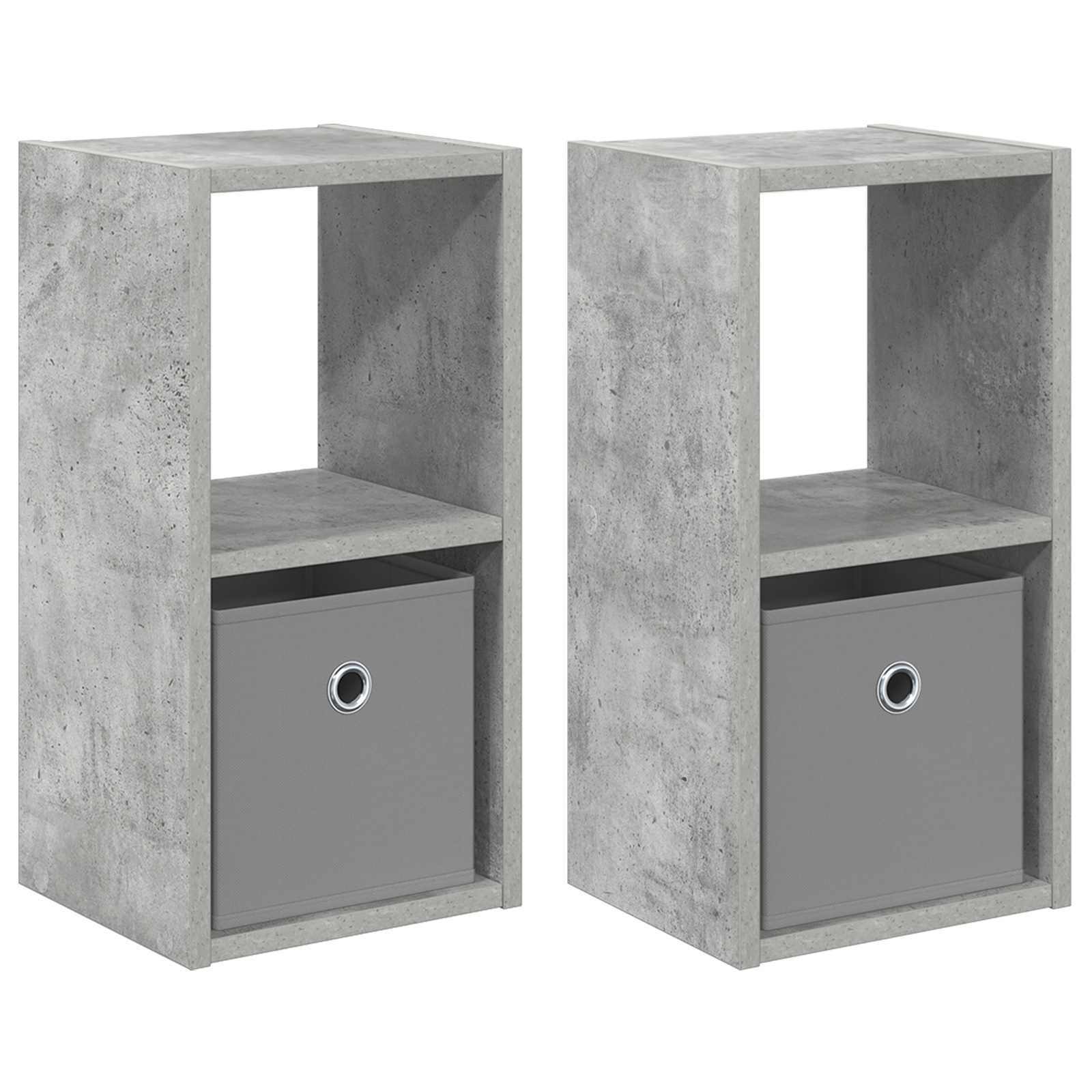 Nachtkastje 2 pcs Beton Grijs 25,5 x 22 x 49,5 cm Bewerkt hout