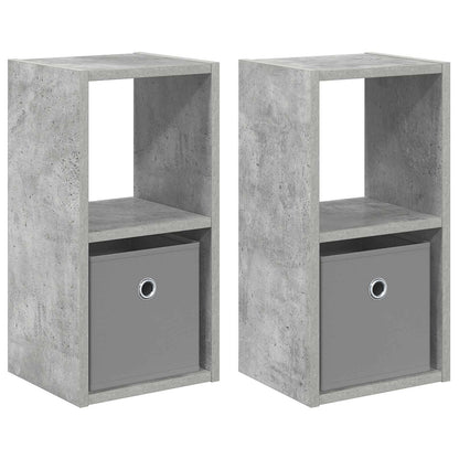Nachtkastje 2 pcs Beton Grijs 25,5 x 22 x 49,5 cm Bewerkt hout