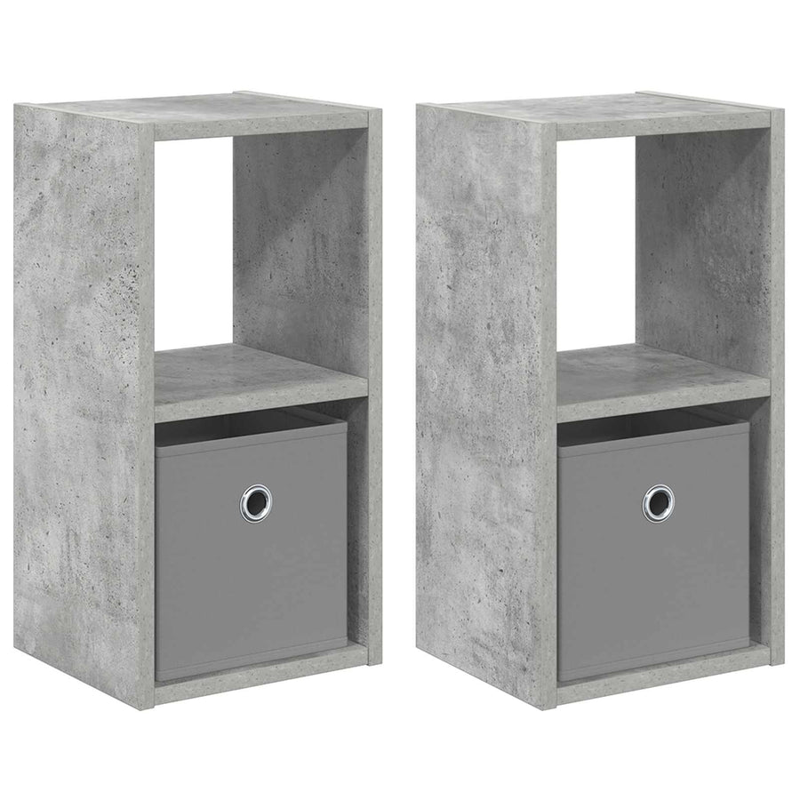 Nachtkastje 2 pcs Beton Grijs 25,5 x 22 x 49,5 cm Bewerkt hout