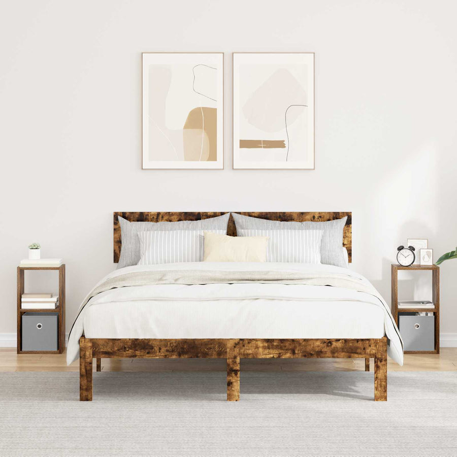 Nachtkastje met lade 2 pcs Gerookt eiken 25,5 x 22 x 49,5 cm