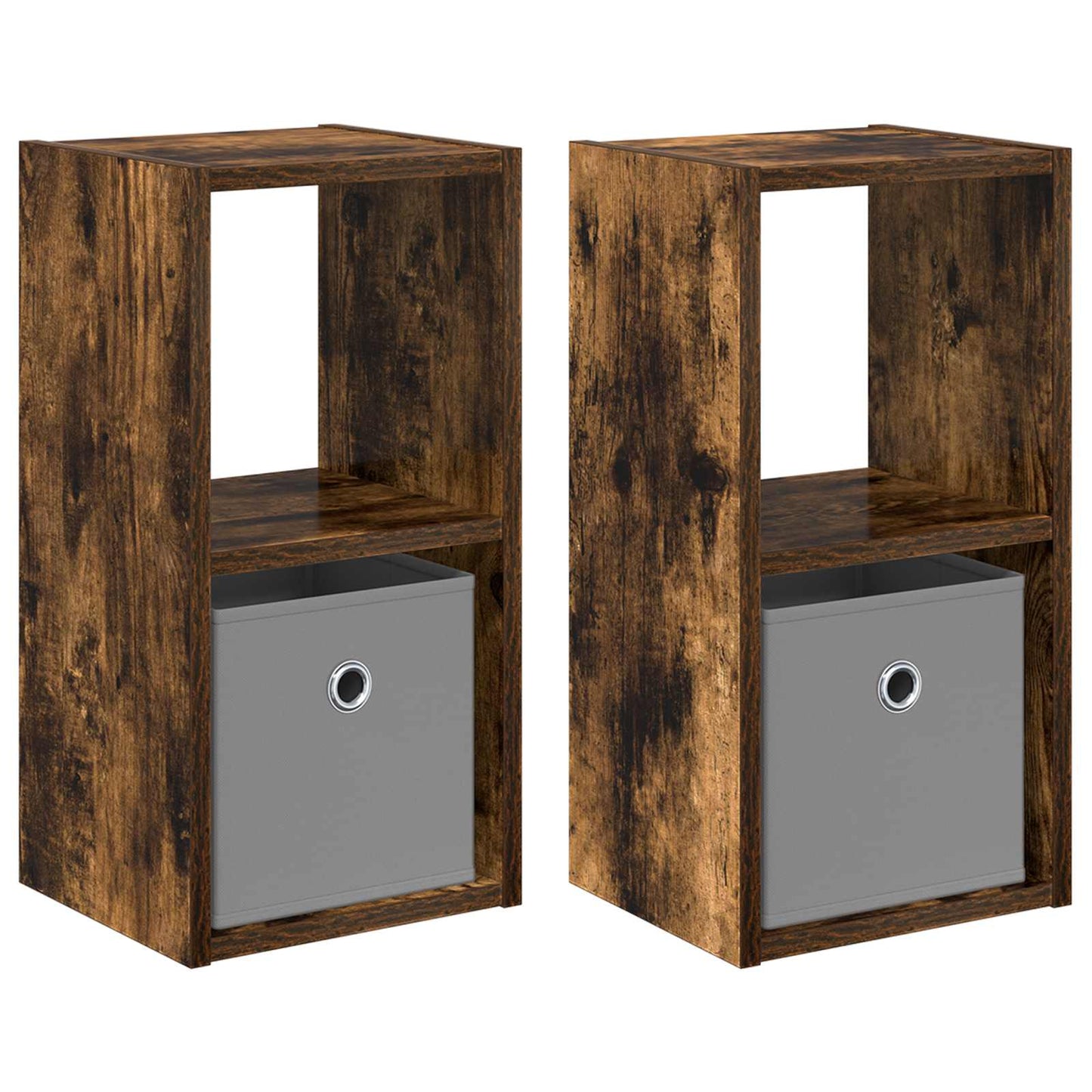 Nachtkastje met lade 2 pcs Gerookt eiken 25,5 x 22 x 49,5 cm