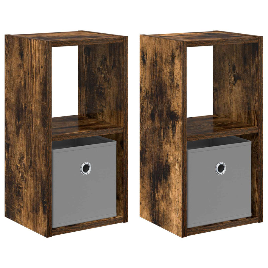 Nachtkastje met lade 2 pcs Gerookt eiken 25,5 x 22 x 49,5 cm