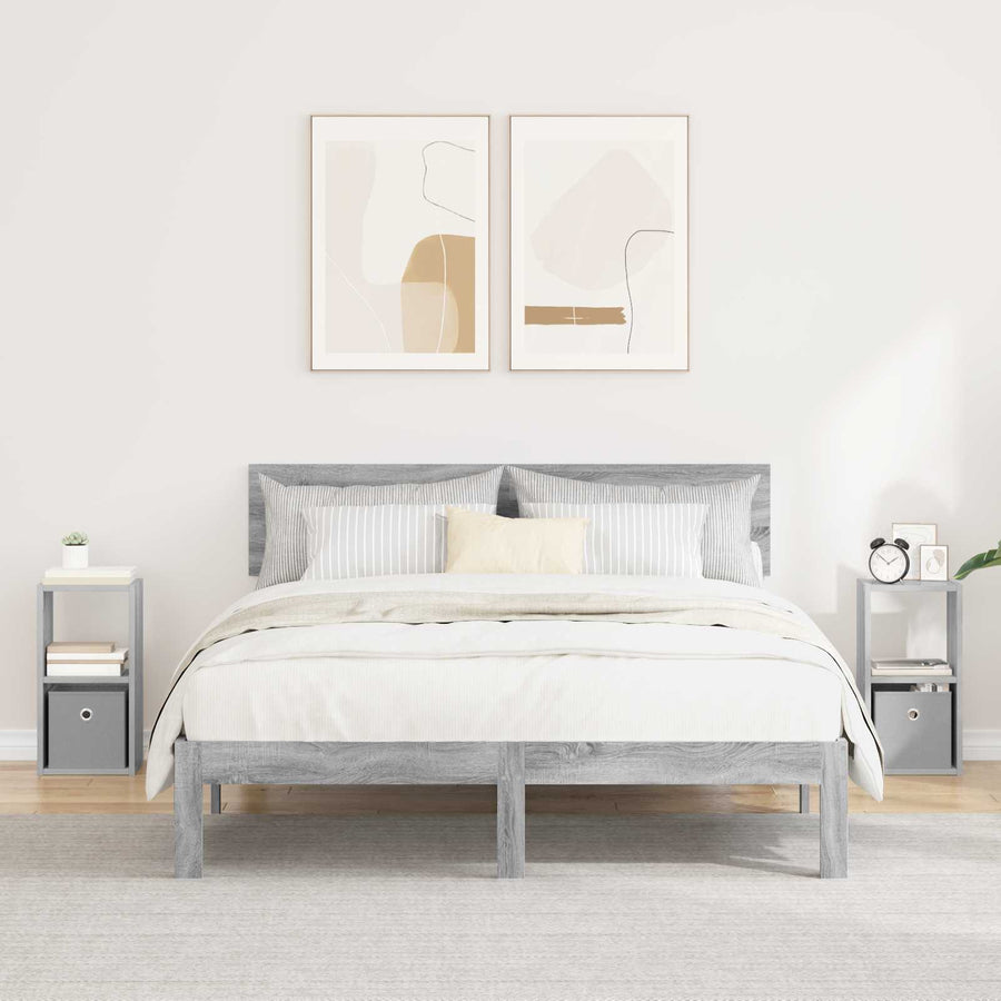 Nachtkastje 2 pcs Grijs Sonoma 25,5 x 22 x 49,5 cm Bewerkt hout