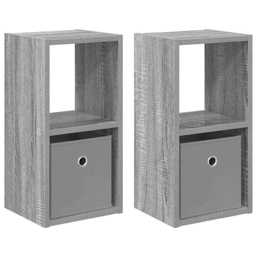 Nachtkastje 2 pcs Grijs Sonoma 25,5 x 22 x 49,5 cm Bewerkt hout