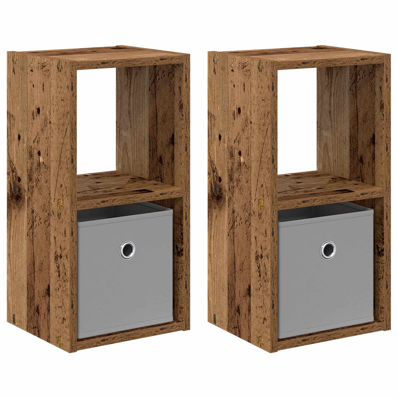 Nachtkastje 2 pcs Oudhout 25,5 x 22 x 49,5 cm Bewerkt hout