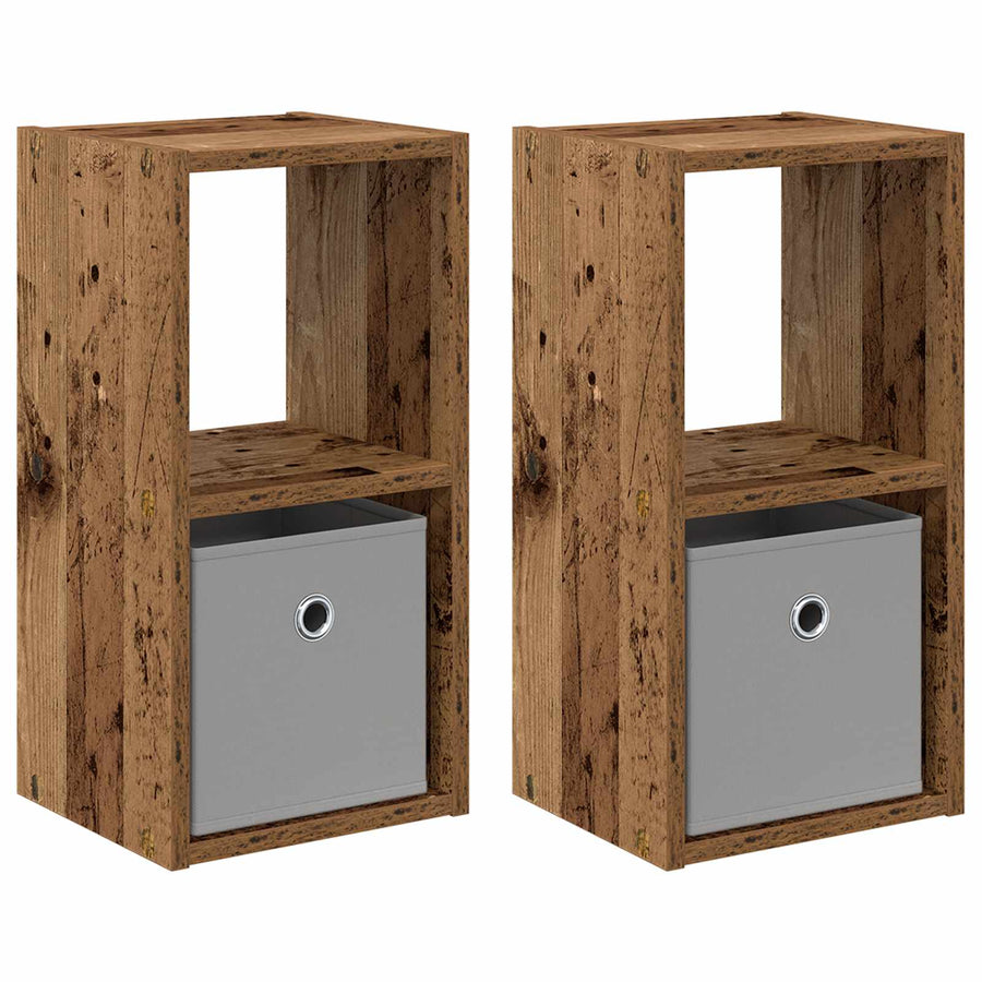Nachtkastje 2 pcs Oudhout 25,5 x 22 x 49,5 cm Bewerkt hout