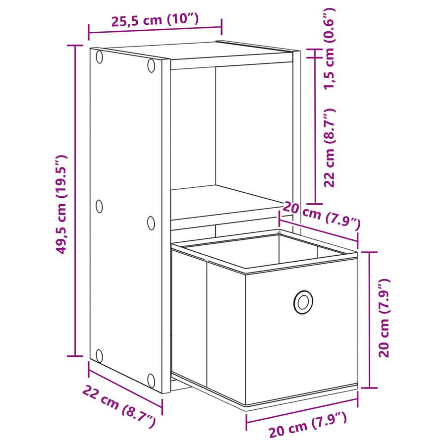 Nachtkastje 2 pcs Oudhout 25,5 x 22 x 49,5 cm Bewerkt hout