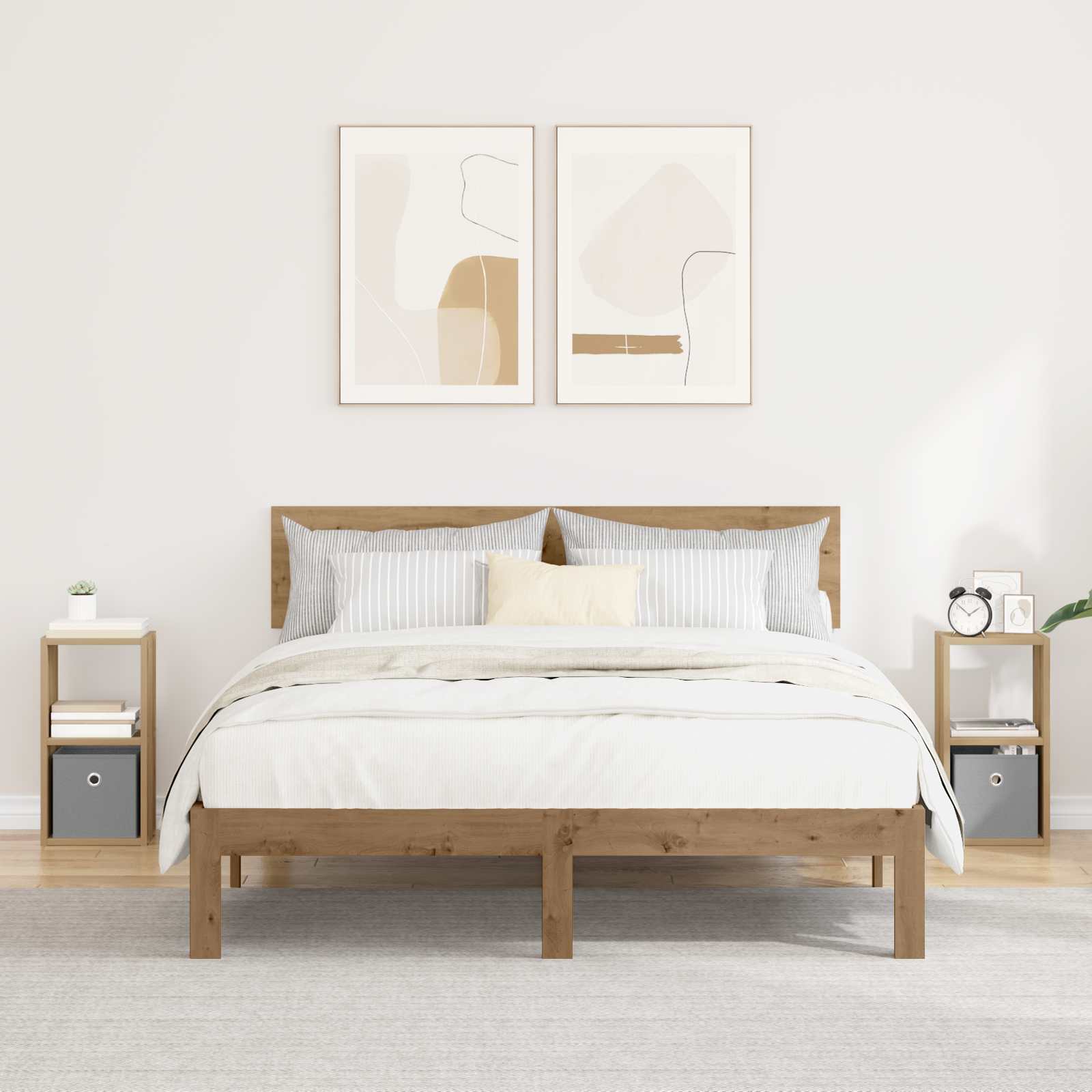Nachtkastje met lade 2 pcs Artisan Eiken 25,5 x 22 x 49,5 cm
