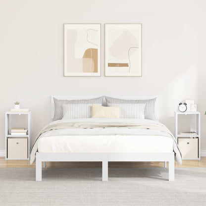 Nachtkastje met lade 2 pcs Wit 30,5 x 27 x 59,5 cm Bewerkt hout