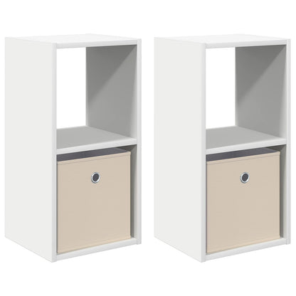 Nachtkastje met lade 2 pcs Wit 30,5 x 27 x 59,5 cm Bewerkt hout