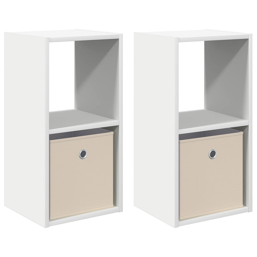 Nachtkastje met lade 2 pcs Wit 30,5 x 27 x 59,5 cm Bewerkt hout