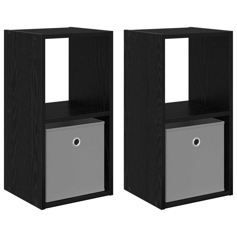 Nachtkastje 2 pcs Zwart Eiken 30,5 x 27 x 59,5 cm Bewerkt hout