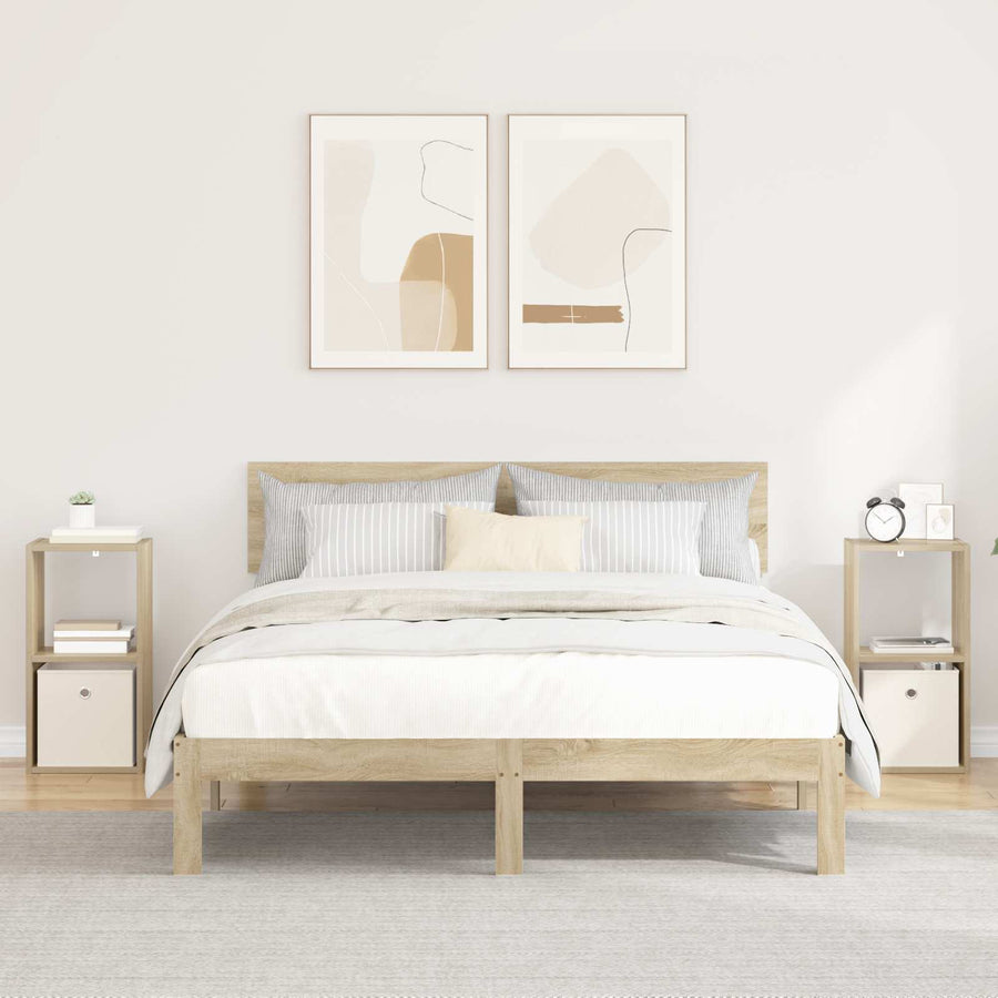 Nachtkastje 2 pcs Sonoma Eiken 30,5 x 27 x 59,5 cm Bewerkt hout