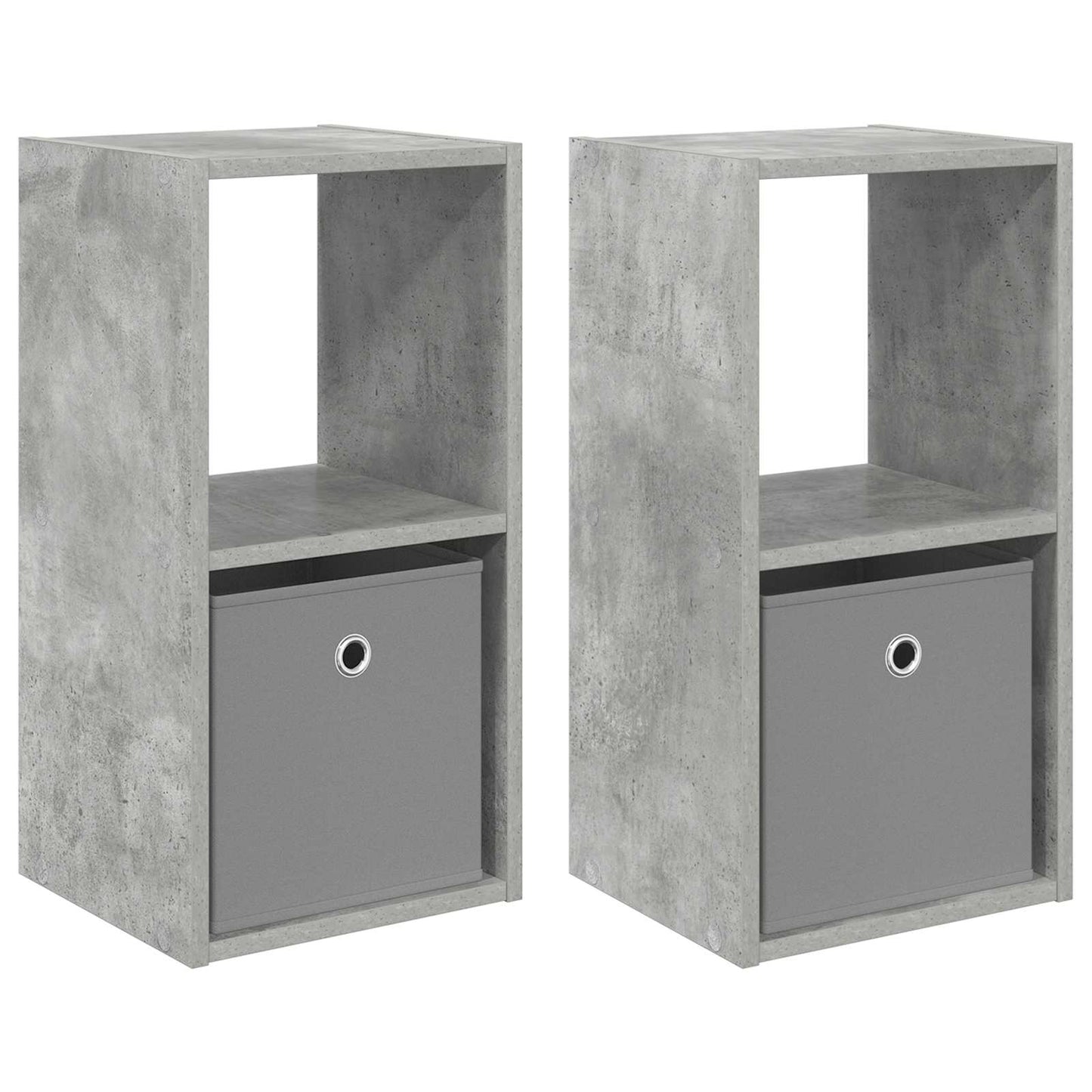 Nachtkastje 2 pcs Beton Grijs 30,5 x 27 x 59,5 cm Bewerkt hout