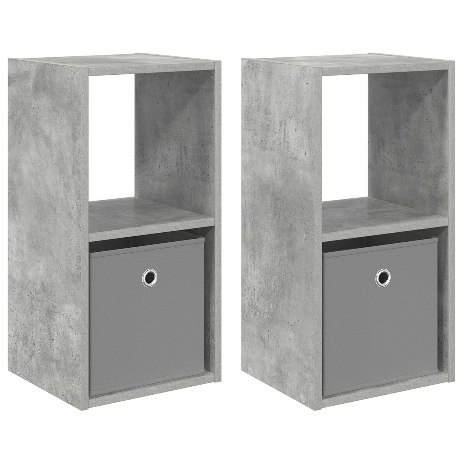 Nachtkastje 2 pcs Beton Grijs 30,5 x 27 x 59,5 cm Bewerkt hout