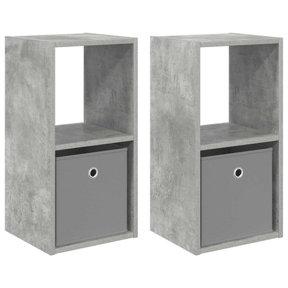Nachtkastje 2 pcs Beton Grijs 30,5 x 27 x 59,5 cm Bewerkt hout