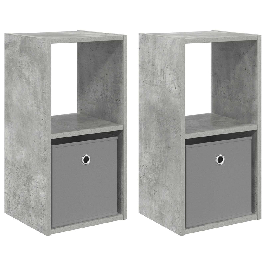 Nachtkastje 2 pcs Beton Grijs 30,5 x 27 x 59,5 cm Bewerkt hout