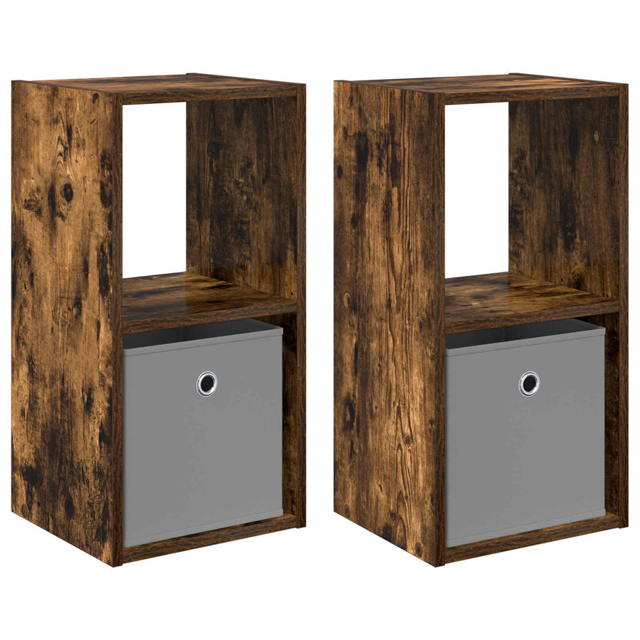 Nachtkastje met lade 2 pcs Gerookt eiken 30,5 x 27 x 59,5 cm
