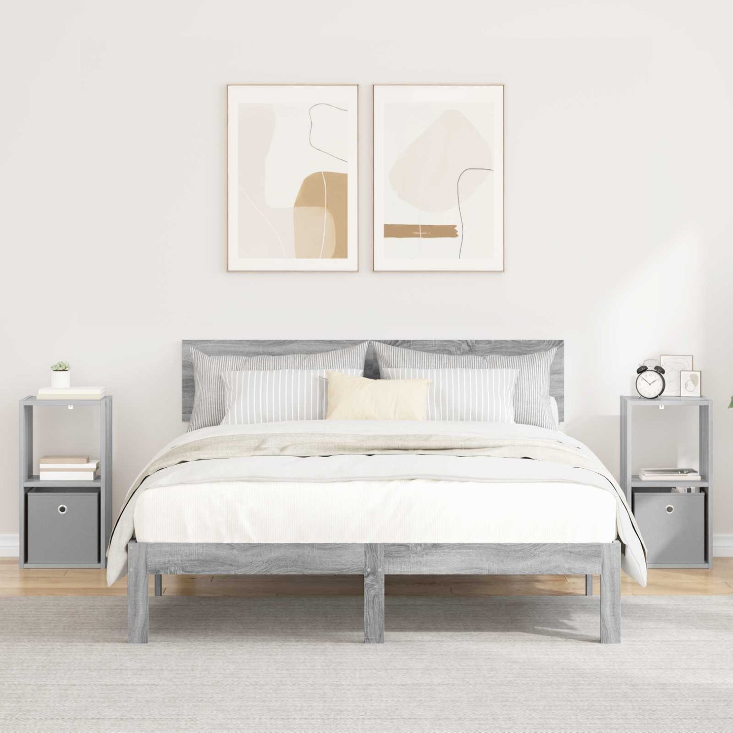 Nachtkastje 2 pcs Grijs Sonoma 30,5 x 27 x 59,5 cm Bewerkt hout