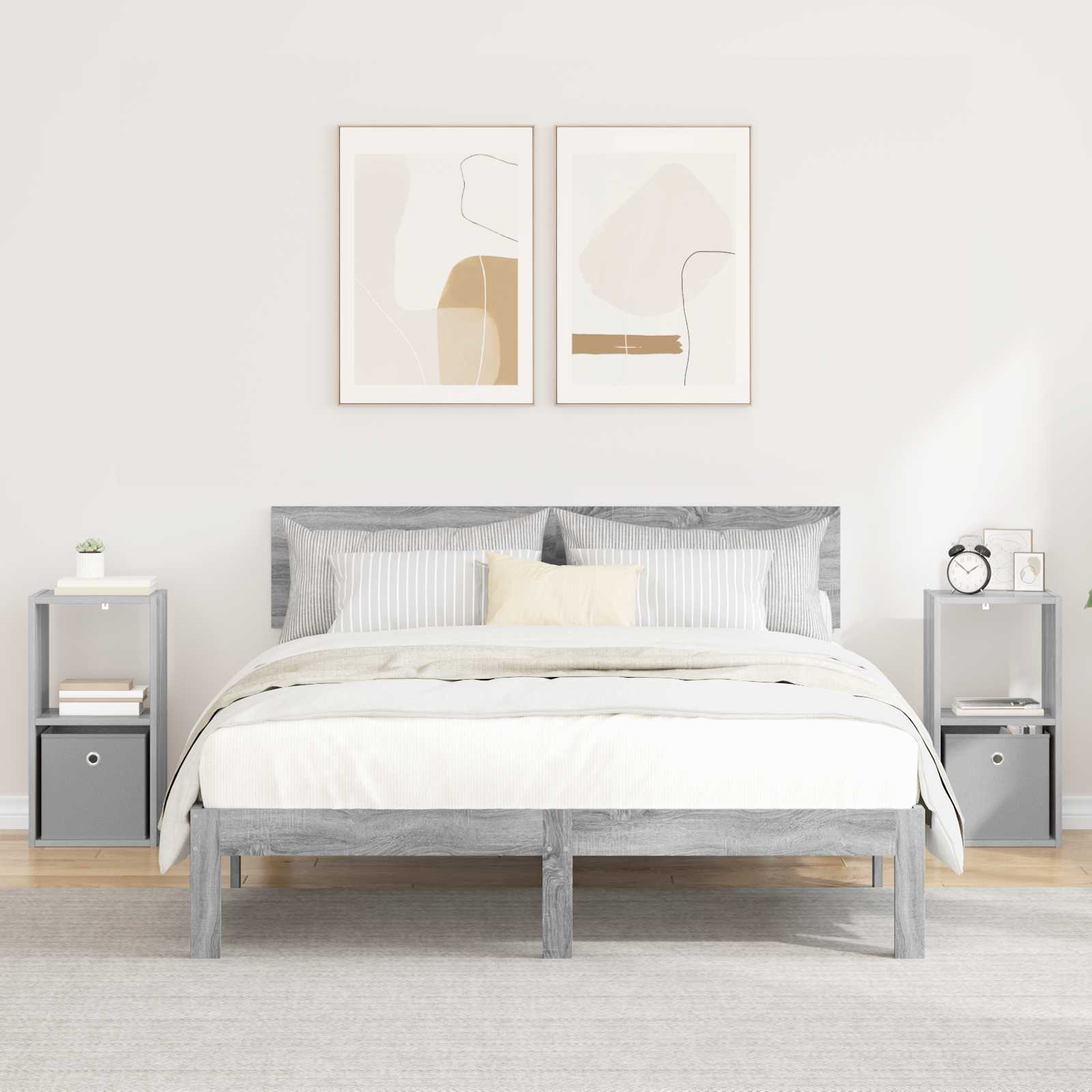 Nachtkastje 2 pcs Grijs Sonoma 30,5 x 27 x 59,5 cm Bewerkt hout