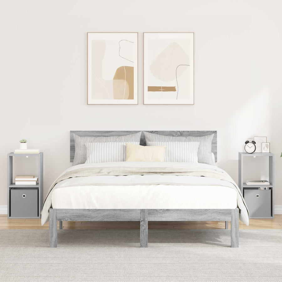 Nachtkastje 2 pcs Grijs Sonoma 30,5 x 27 x 59,5 cm Bewerkt hout