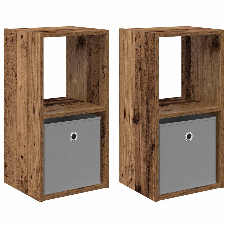 Nachtkastje 2 pcs Oudhout 30,5 x 27 x 59,5 cm Bewerkt hout