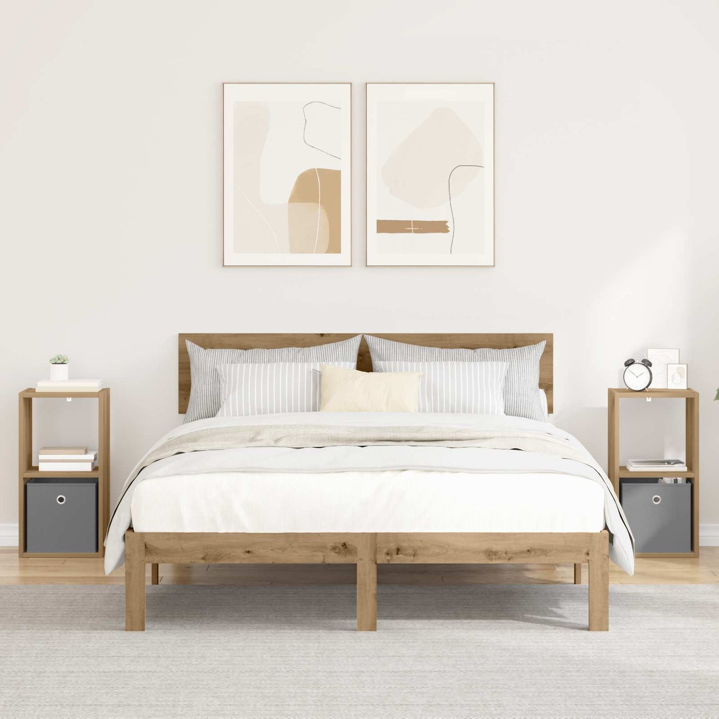 Nachtkastje met lade 2 pcs Artisan Eiken 30,5 x 27 x 59,5 cm