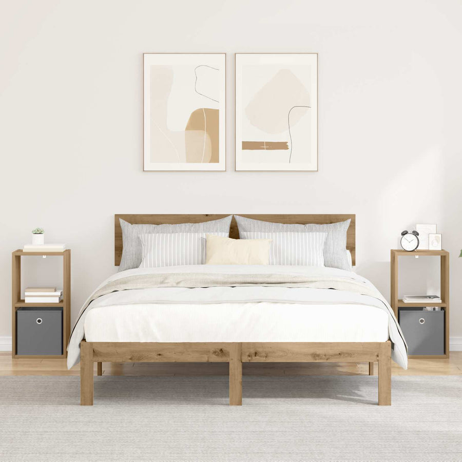 Nachtkastje met lade 2 pcs Artisan Eiken 30,5 x 27 x 59,5 cm