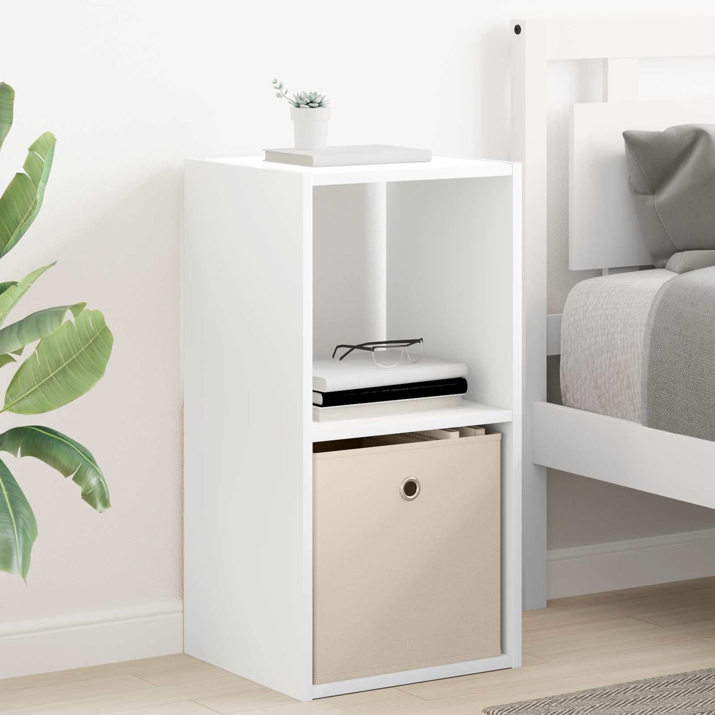 Nachtkastje met lade 2 pcs Wit 35 x 32 x 68,5 cm Bewerkt hout
