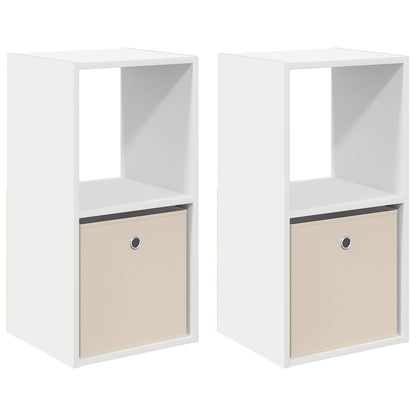Nachtkastje met lade 2 pcs Wit 35 x 32 x 68,5 cm Bewerkt hout