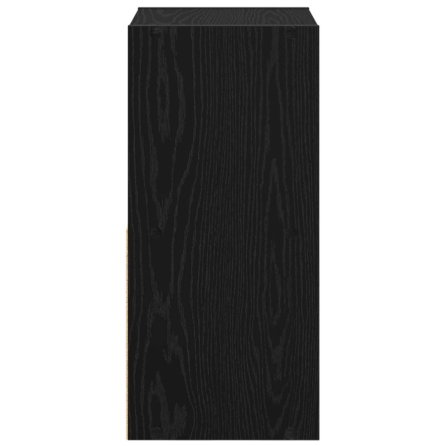 Nachtkastje met lade Zwart Eiken 35 x 32 x 68,5 cm Bewerkt hout