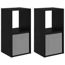 Nachtkastje 2 pcs Zwart Eiken 35 x 32 x 68,5 cm Bewerkt hout