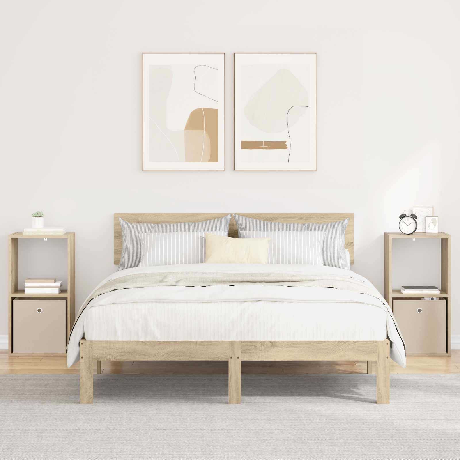Nachtkastje 2 pcs Sonoma Eiken 35 x 32 x 68,5 cm Bewerkt hout